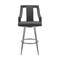 Armen Living Maxen 30" Gray Faux Leather and Brushed Stainless Steel Swivel Bar Stool LCMXBABSGR30 - alternate 2